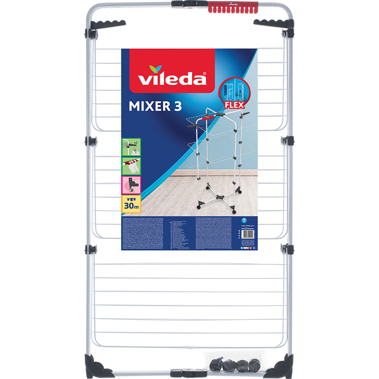Vileda mixer 3 tørrestativ - tørretårn - 30 m tørrelængde - fleksibel