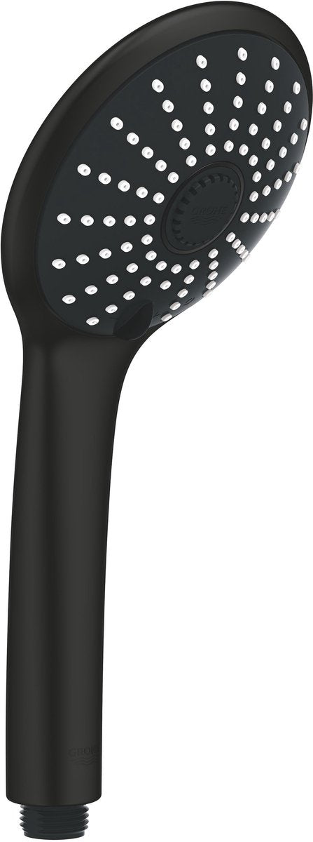 Grohe vitalio joy 110 håndbruser - rundt brusehoved på 110 mm - 3 stråletyper - mat sort - nem at installere: egnet til alle standard bruseslanger