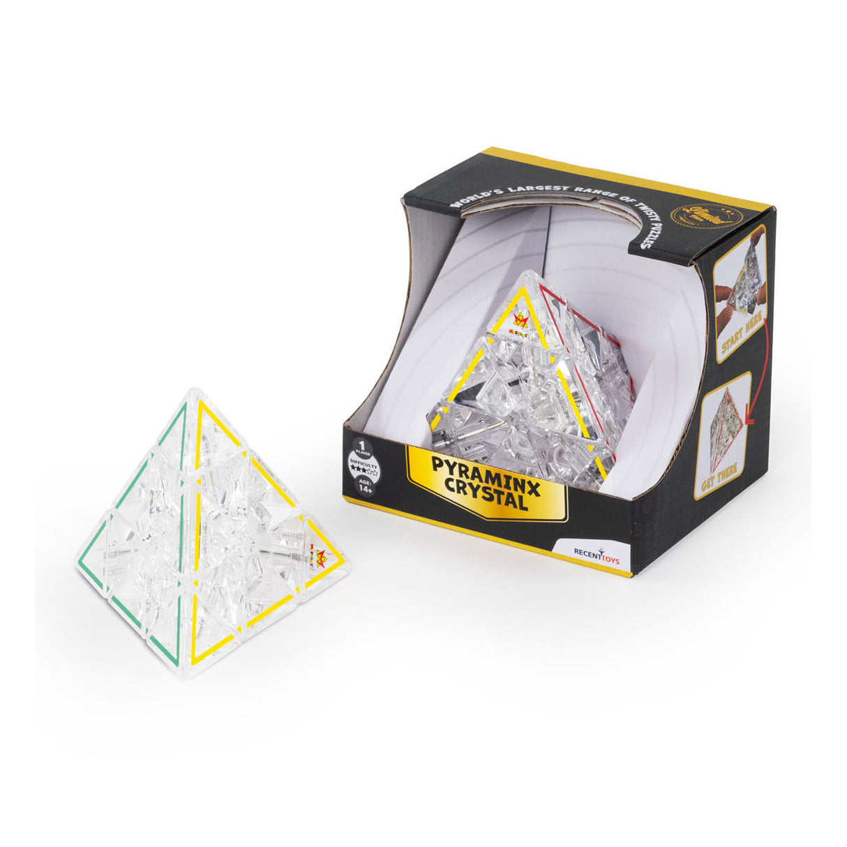 Nyligt legetøj pyraminx crystal le brainteaser puslespil