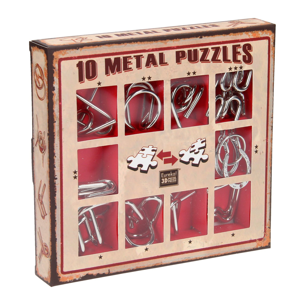 Eureka-! 10 metal puslespil rød udgave