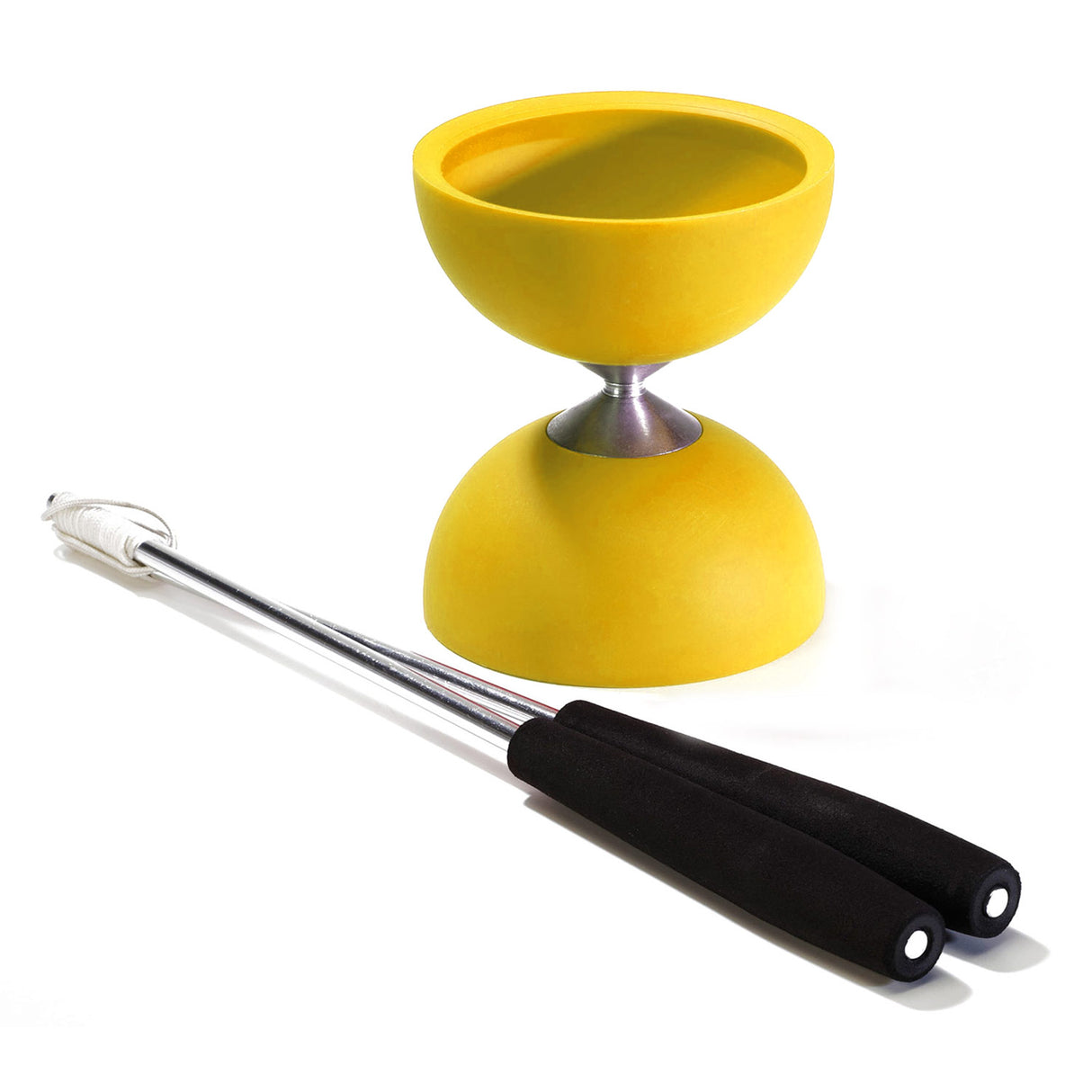 Eureka gummi Diabolo med aluminiumstænger - gul
