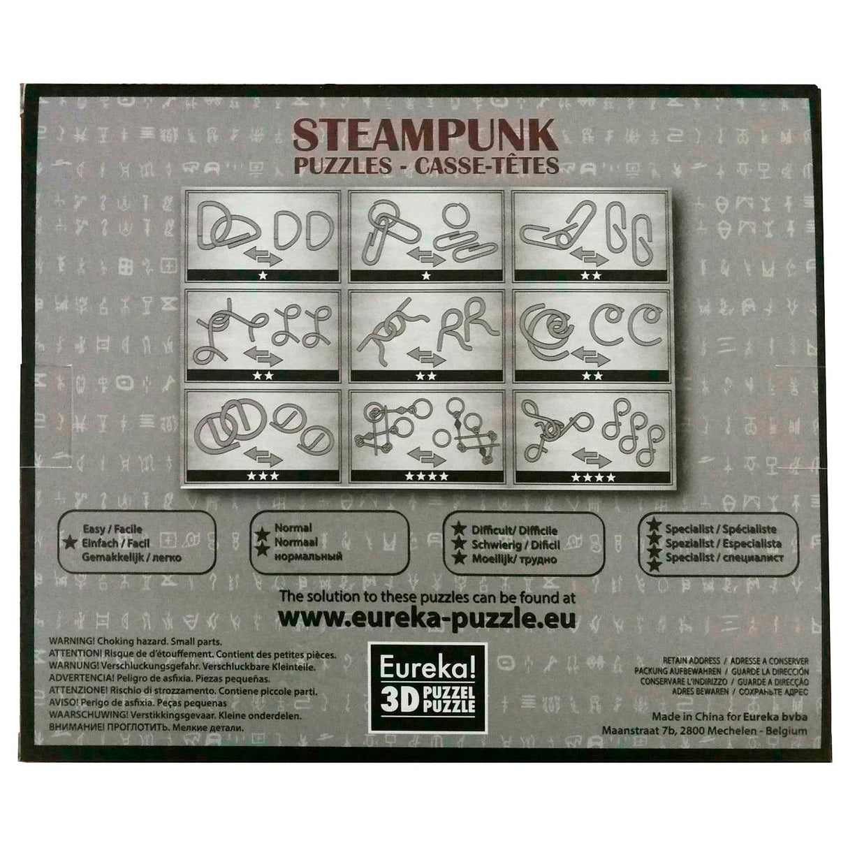 Eureka Steampunk Brain Puzzles Gray, 9 ..