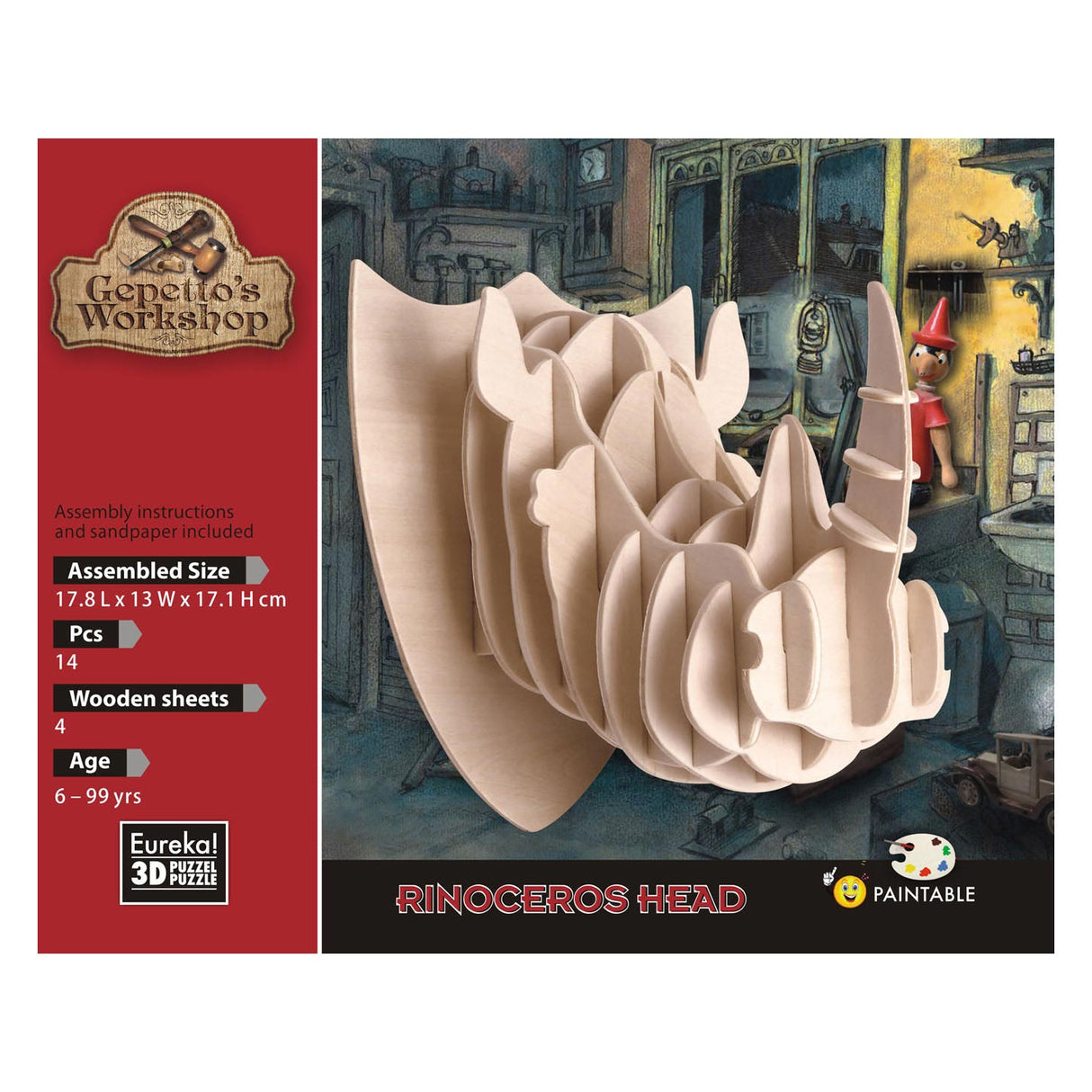Gepettos workshop Wooden Kit 3D - Rhino