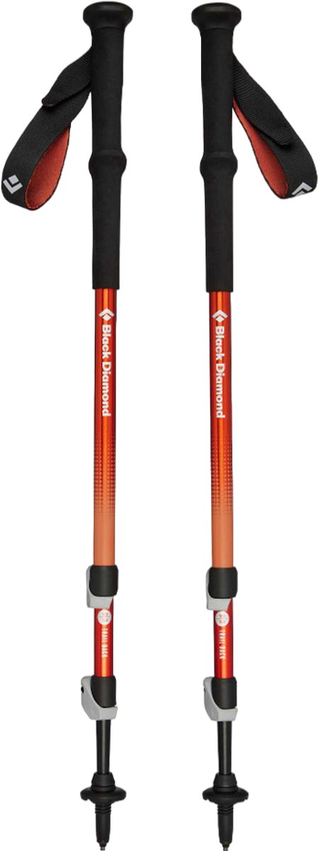 Sort diamant trail back trekkingstave - orange