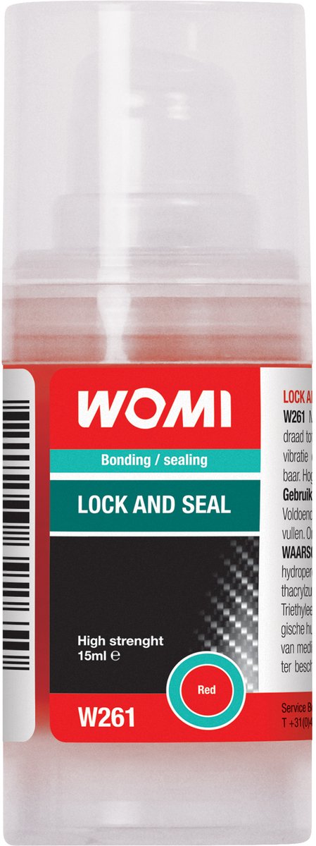 Womi w261 lås og forsegling 15ml rød
