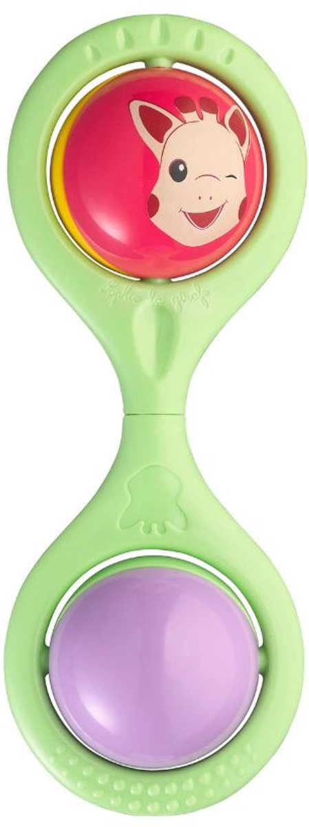 Sophie the giraffe twist rangle green - rangle med roterende bolde og klingende klokker - barselsgave - i luksus gaveæske