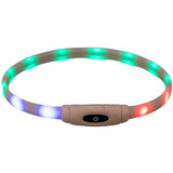 Trixie lysende hunde krave USB silikone genopladelig flerfarvet