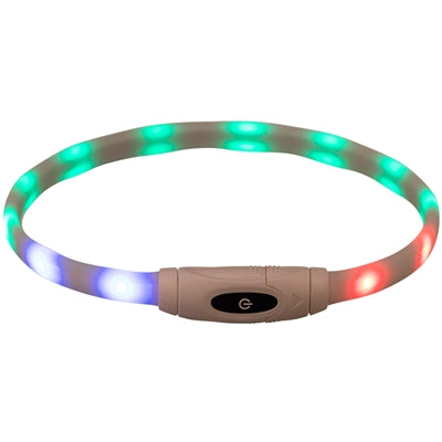 Trixie lysende hunde krave USB silikone genopladelig flerfarvet