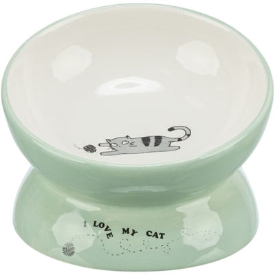 Trixie Cat Food Bowl Drink Bowl hævet keramisk salvie hvid