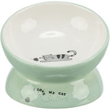 Trixie Cat Food Bowl Drink Bowl hævet keramisk salvie hvid