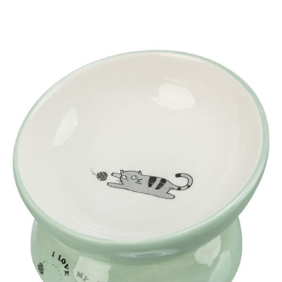 Trixie Cat Food Bowl Drink Bowl hævet keramisk salvie hvid