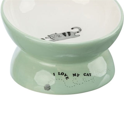 Trixie Cat Food Bowl Drink Bowl hævet keramisk salvie hvid