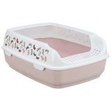 Trixie Cat Box delio med kanttrykt lyserosa hvid