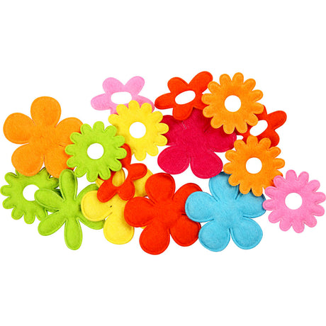 Creativ firma filtblomster, størrelse 35x45 mm, tykkelse 1,2 mm, 16 stk. 1 æske