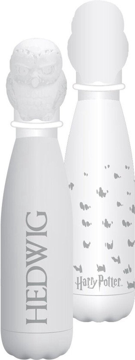 Half moon bay harry potter - hedwig - metal drikkedunk med 3D låg - hvid - 500ml