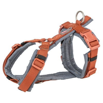 Trixie Dog Harness Premium Draw Rust Brown Graphite Gray