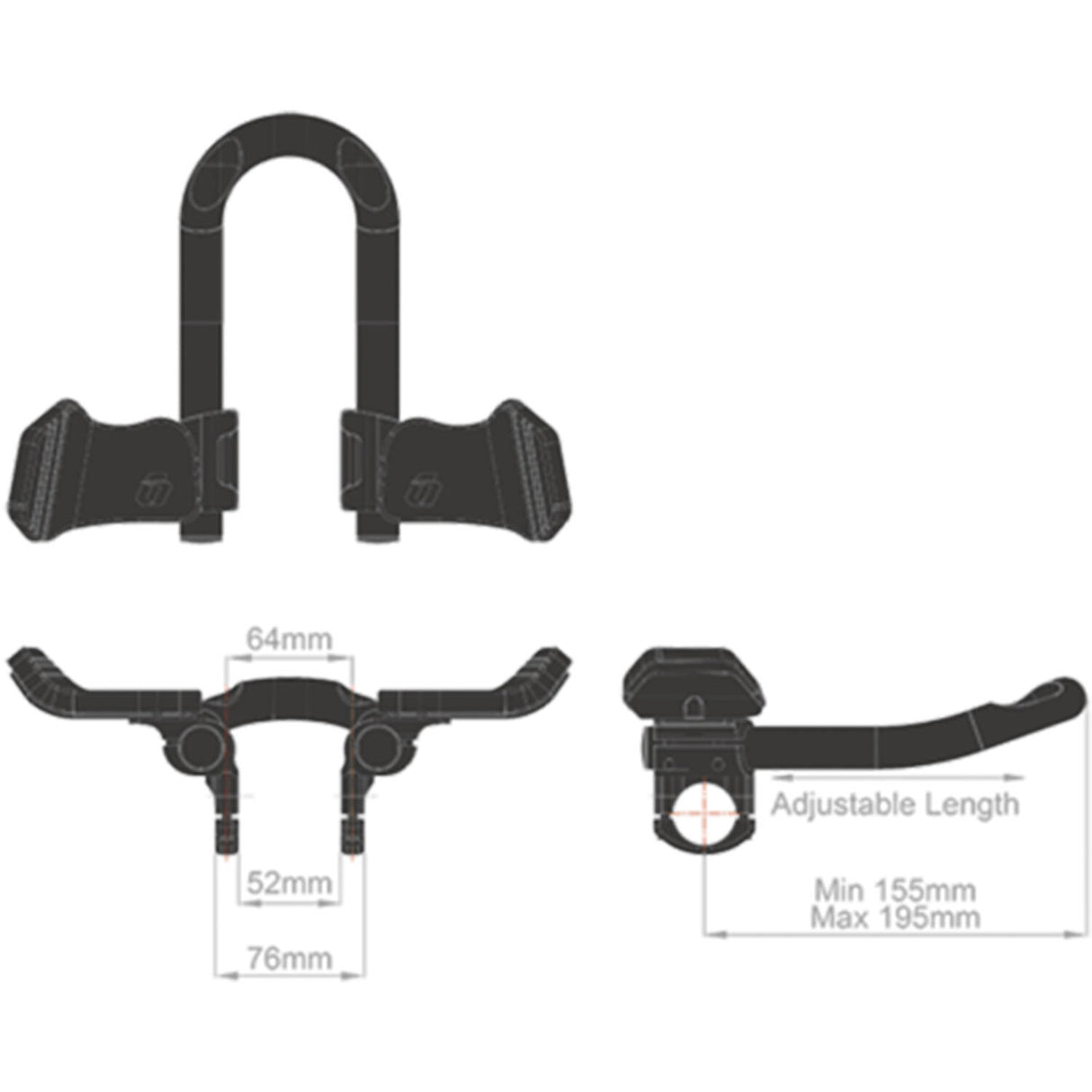 Controltech - falcon triathlon tt aerobar mini clip-on aluminium