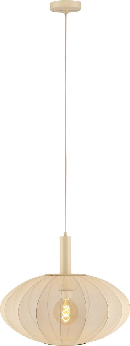Lucide corina - hængelampe - ø 50 cm - 1xe27 - beige - japandi