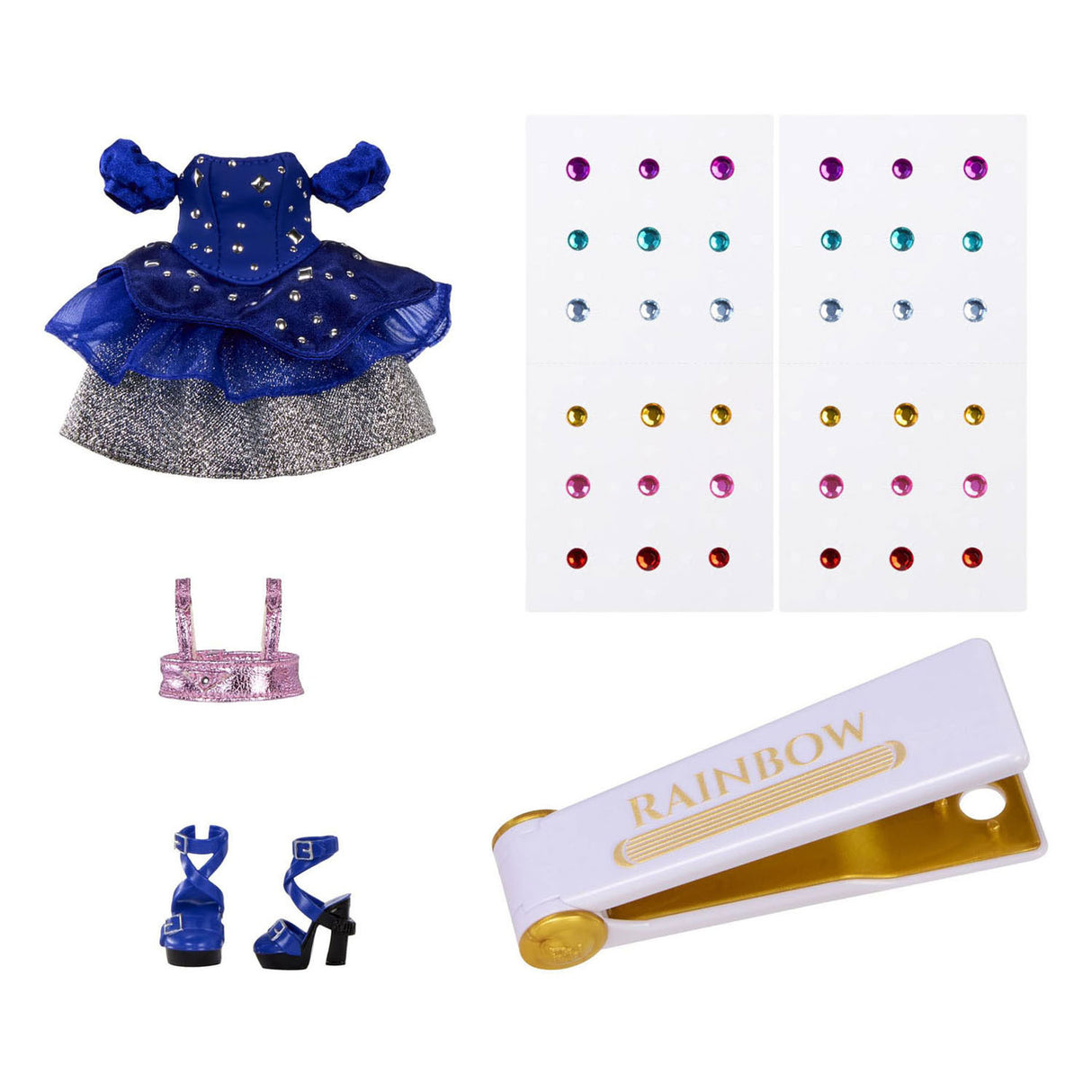 Rainbow high være blændende modedukker - genevieve bleue (blå) med bedazzle-værktøj og glitrende rhinsten