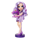 Regnbue høj klassisk modedukke - 28 cm - violet (lilla) - med slimsæt og dyr
