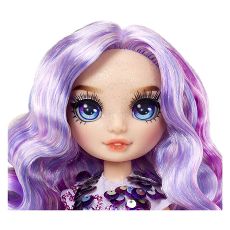 Regnbue høj klassisk modedukke - 28 cm - violet (lilla) - med slimsæt og dyr