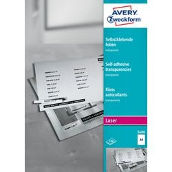 Selvklæbende folie avery a4 gennemsigtig