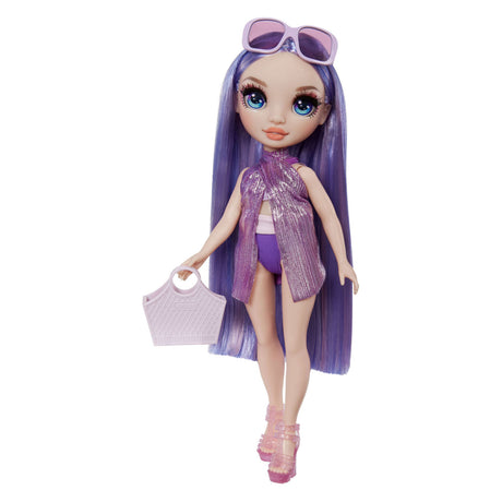 Regnbuehøj svømmestil modedukke - 28 cm - violet (lilla)