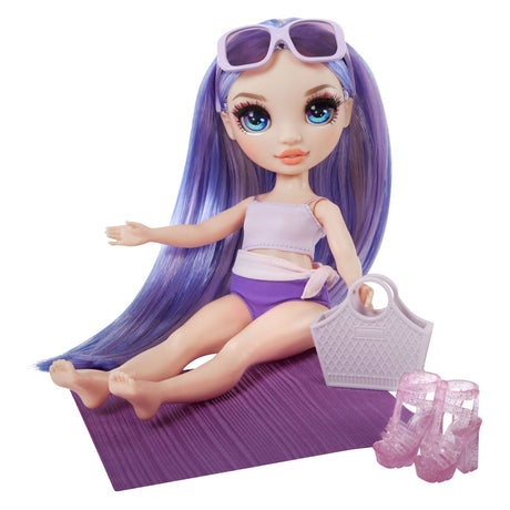 Regnbuehøj svømmestil modedukke - 28 cm - violet (lilla)