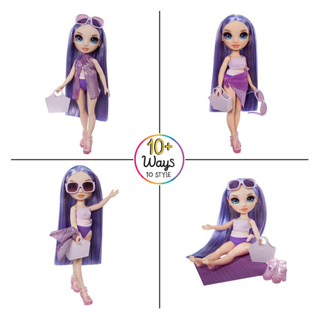 Regnbuehøj svømmestil modedukke - 28 cm - violet (lilla)