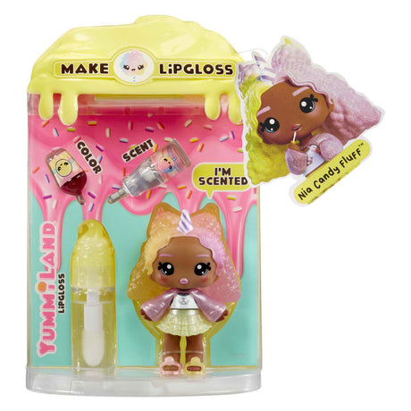 Mga underholdning yummiland dukke - nia candy fluff med lipgloss sæt