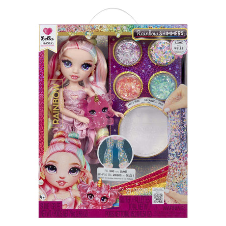 Rainbow high shimmers med slime mode dukke - bella (pink)