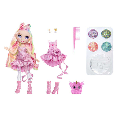 Rainbow high shimmers med slime mode dukke - bella (pink)