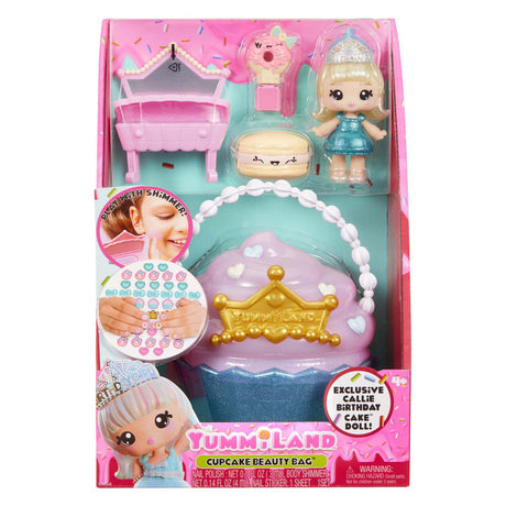 Yummiland skønhedstaske legesæt - cupcake lipgloss dukke.