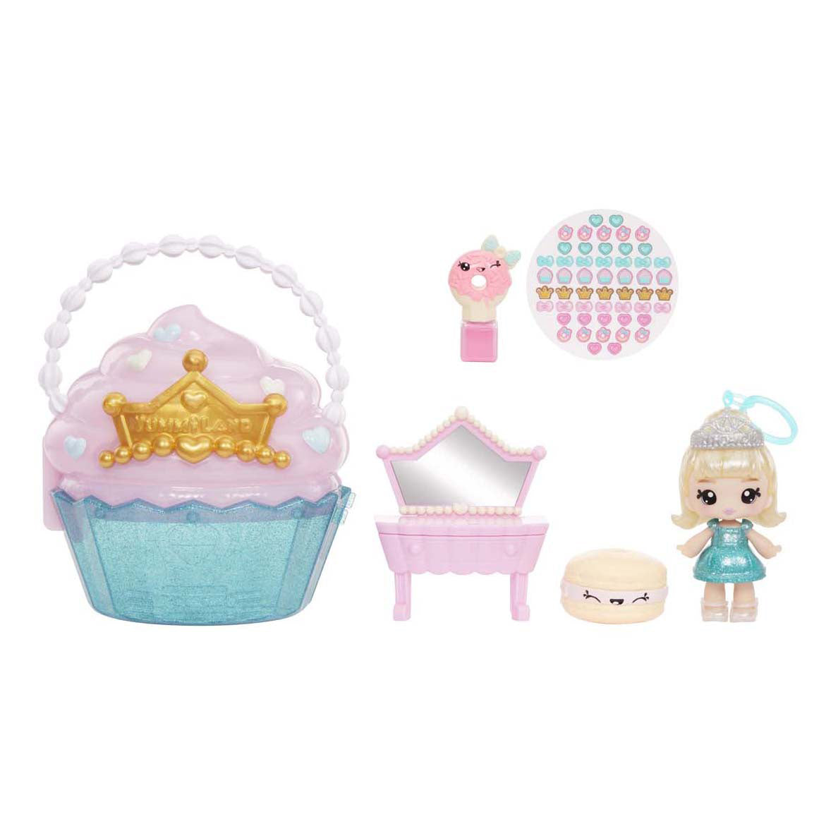 Yummiland skønhedstaske legesæt - cupcake lipgloss dukke.