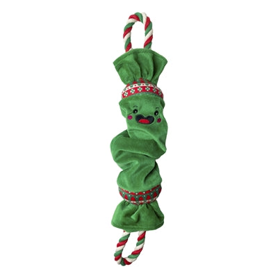 Happy pet top n tail ropee christmas cracker green