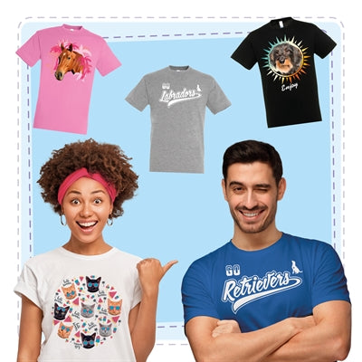 T-shirt go labradors grå