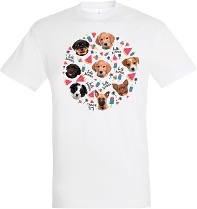 T-shirt Hej sommerhvalpe hvid