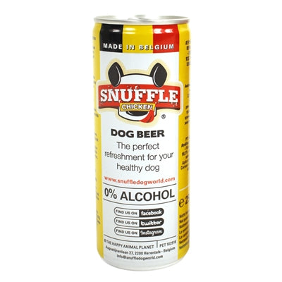 Snuffle hund øl kyllingsmag i en dåse