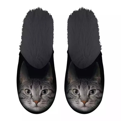 Hjemmesko grå kat sort