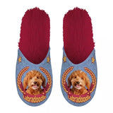 Hjemmesko labradoodle lilla rød
