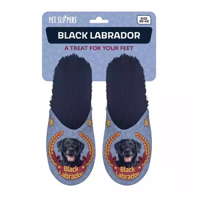 Hjemmesko sort labrador mørkeblå