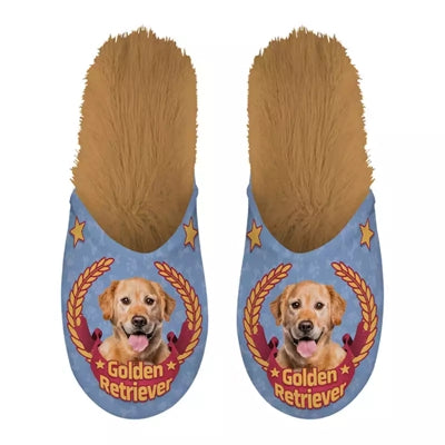 Hjemmesko golden retriever lilla beige