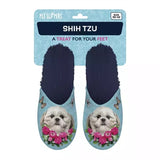 Hjemmesko shih tzu lyseblå mørkeblå