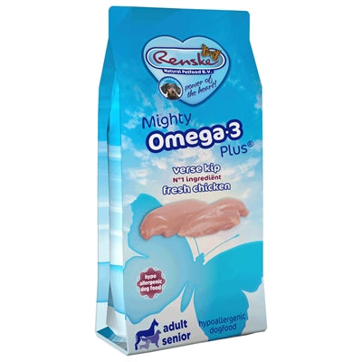 Renske mægtige omega plus voksen senior kylling ris hypoallergen