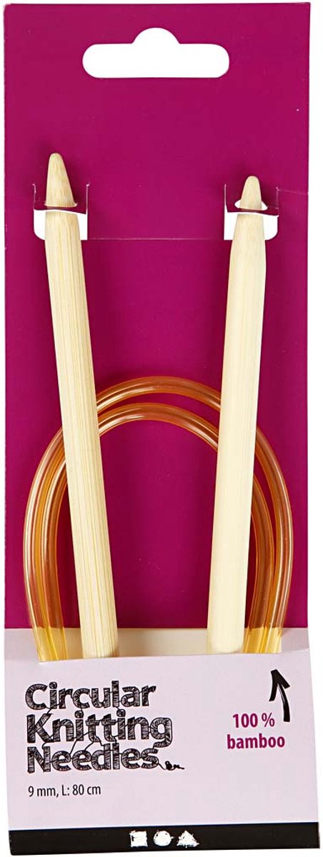 Creativ company runde strikkepinde, L: 80 cm, str. 9 mm, 1 stk
