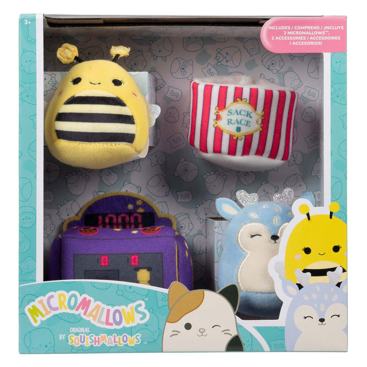 Squishmallows krammeplys mikromallows - game on, 4 stk.