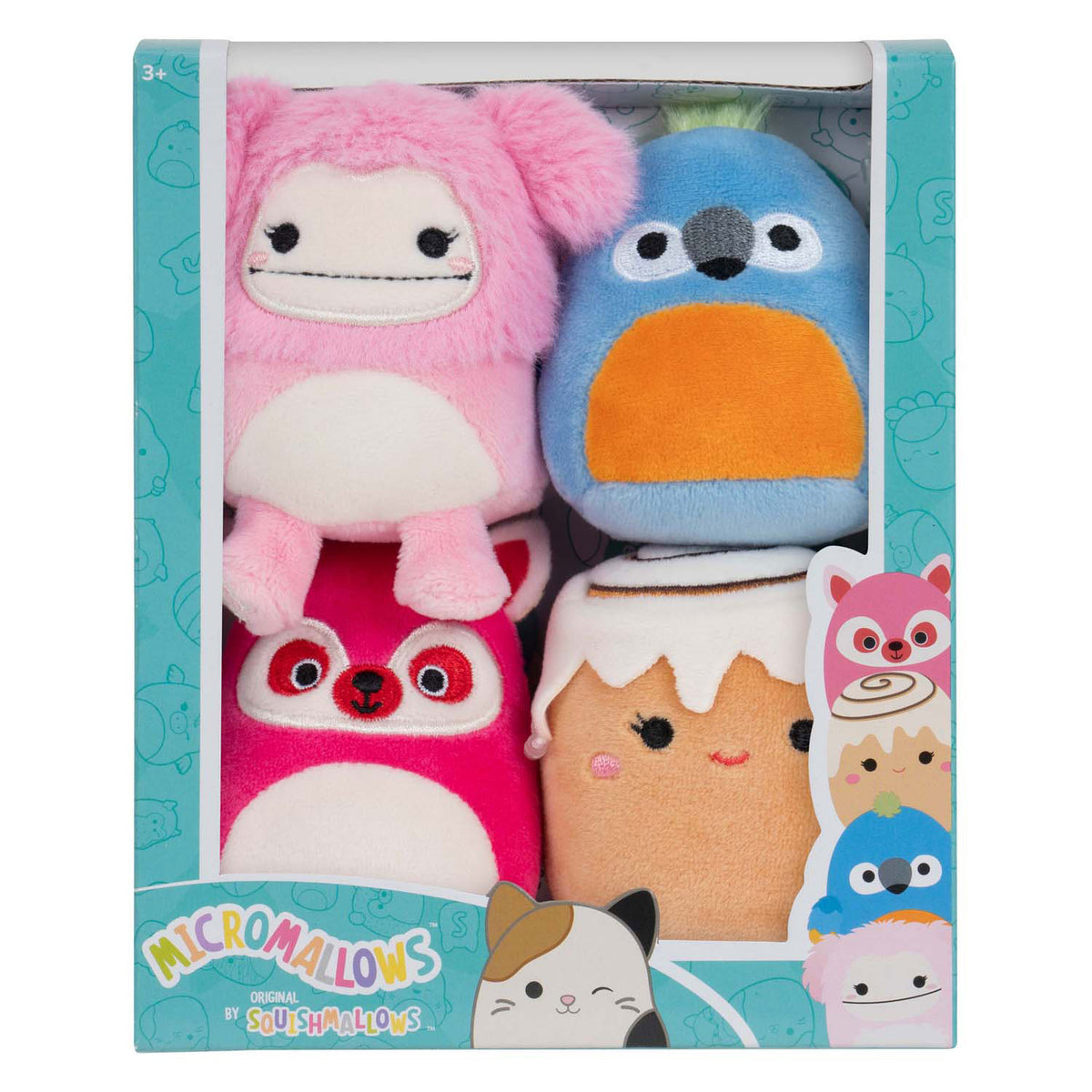 Squishmallows krammeplys - micromallows chanel, brina, lucia, tenise, 4-pak