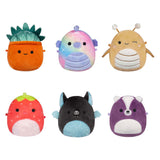Squishmallows nuttede plysmikromallows - greer, sloan, smaragd, oz, skarlagen, ald, 6-pack