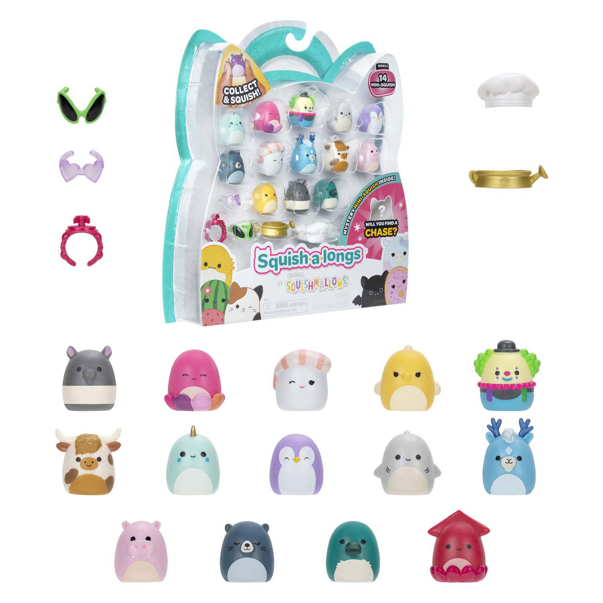 Squishmallows - squish-a-longs spillefigurer, 14 stk.