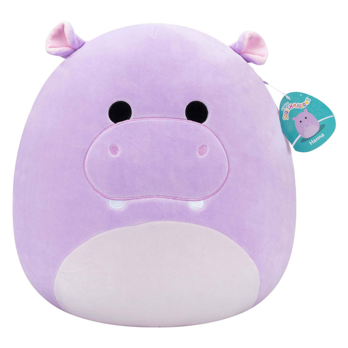 Squishmallows krammeplys - hanna den lilla flodhest, 40 cm